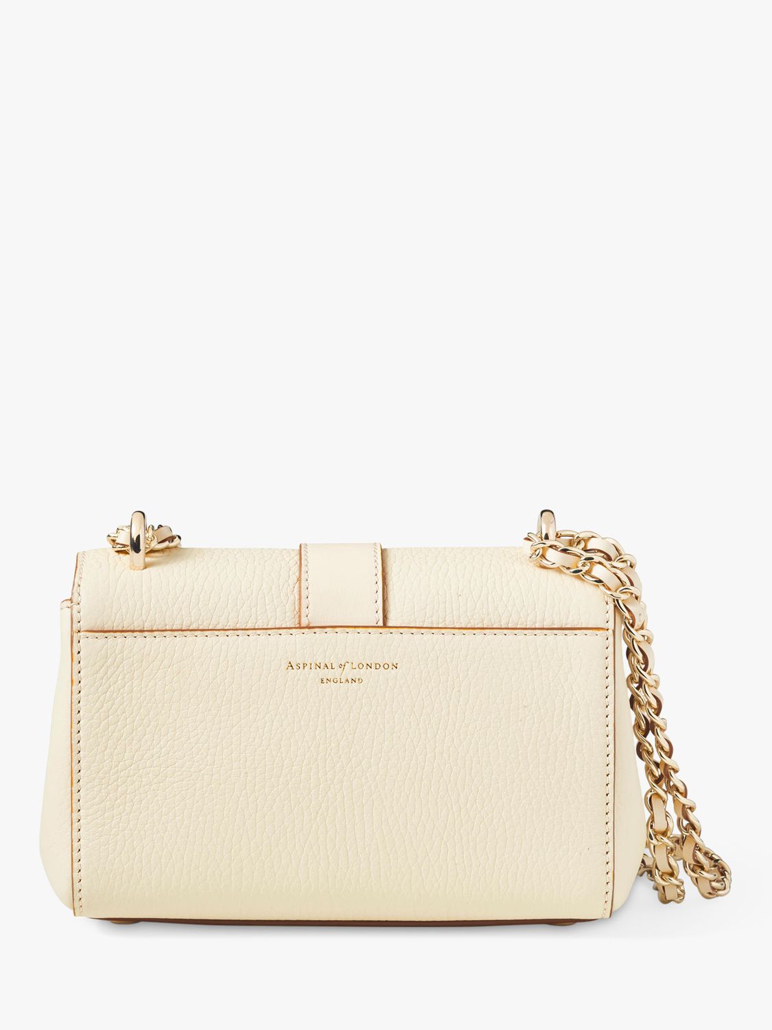 Aspinal of London Lottie Micro Pebble Leather Shoulder Bag, Ivory at ...