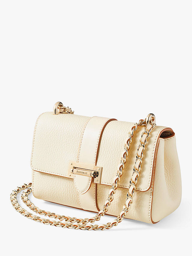 Aspinal of London Lottie Micro Pebble Leather Shoulder Bag, Ivory