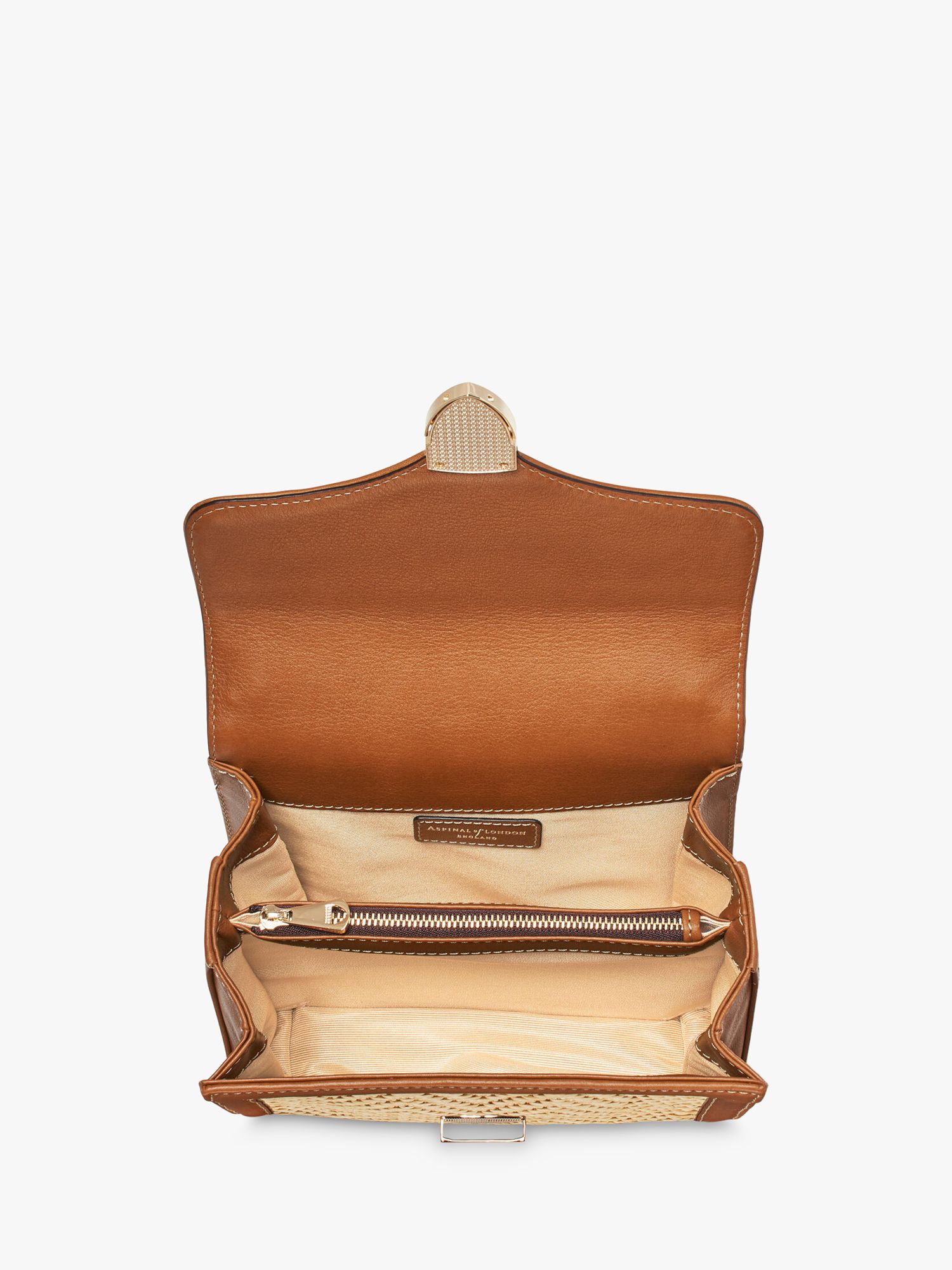 Buy Aspinal of London Mayfair Midi Raffian and Leather Handbag Online at johnlewis.com