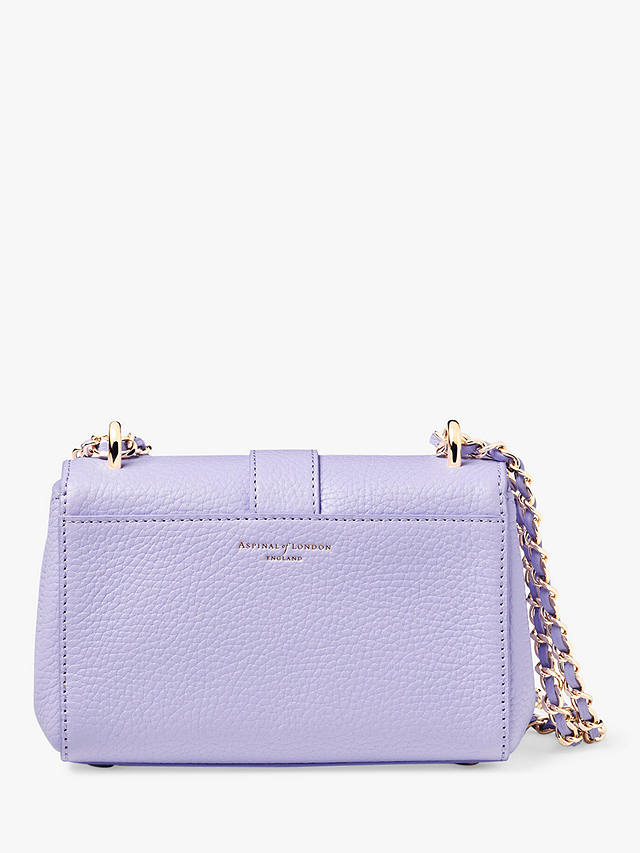 Aspinal of London Lottie Micro Pebble Leather Shoulder Bag, Lavender