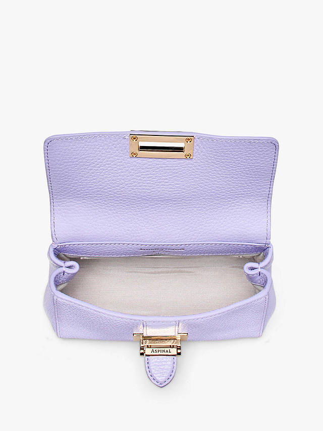 Aspinal of London Lottie Micro Pebble Leather Shoulder Bag, Lavender