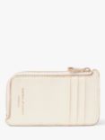 Aspinal of London Pebble Leather Zipped Coin and Card Holder, Ivory