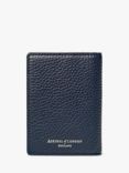 Aspinal of London Double Fold Pebble Leather Card Holder, Navy