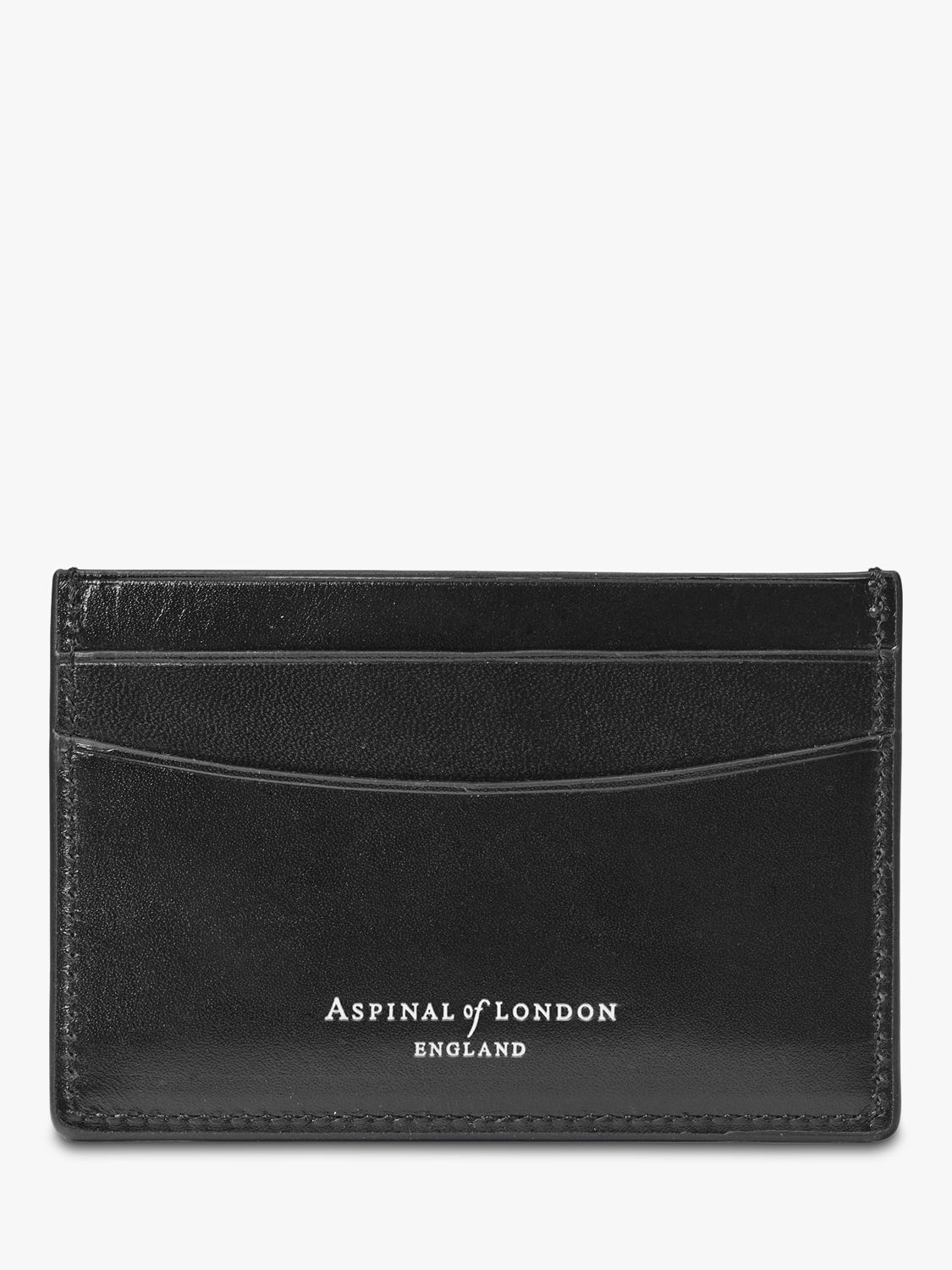 Aspinal of London Smooth Leather Slim Credit Card Case, Black