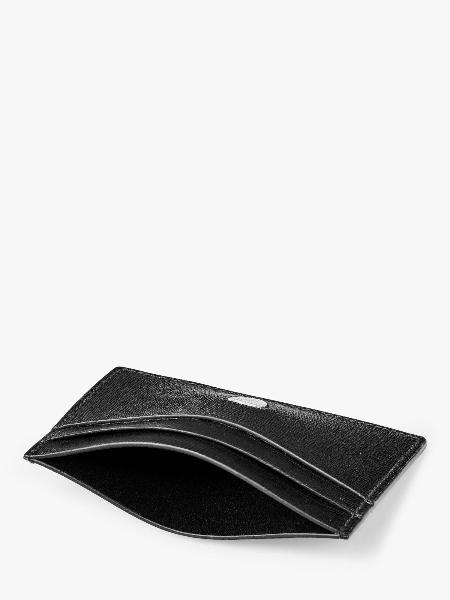 Aspinal of London Saffiano Leather Slim Credit Card Holder, Black