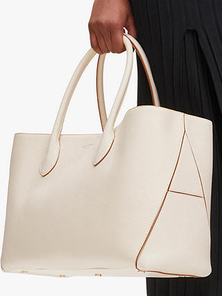Aspinal of London Large London Pebble Leather Tote Bag, Ivory