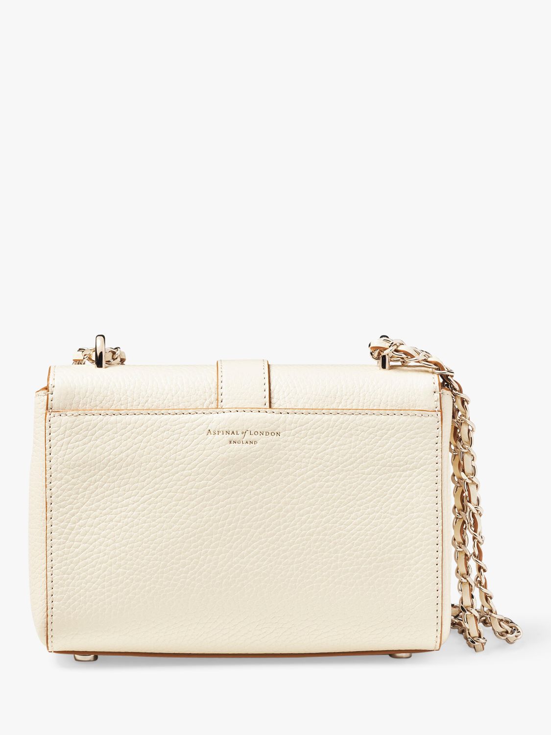 Aspinal of London Lottie Small Pebble Leather Shoulder Bag, Ivory at ...