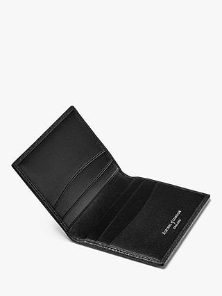 Aspinal of London Double Fold Pebble Leather Card Holder, Black