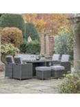 Gallery Direct Adford 8-Seater Height Adjustable Cube Square Garden Dining Table & Chairs Set, Grey