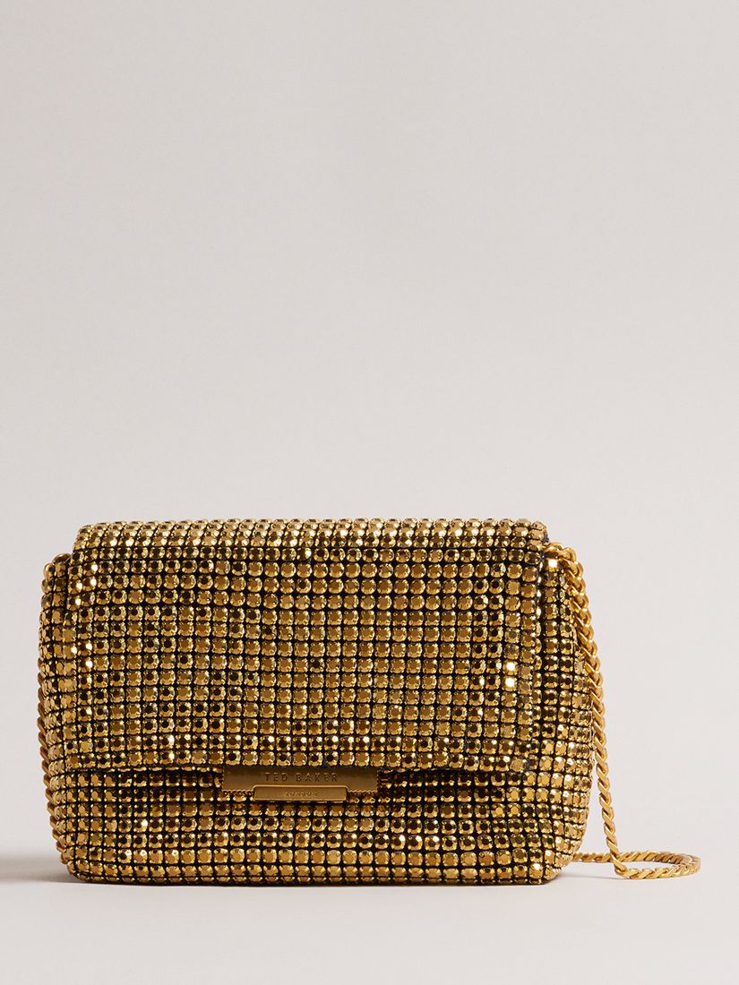 Ted Baker London, Bags, Ted Baker Gold Glitter Box Clutch Bag