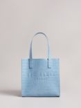Ted Baker Reptcon Croc Detail Icon Shopper Bag, Light Blue