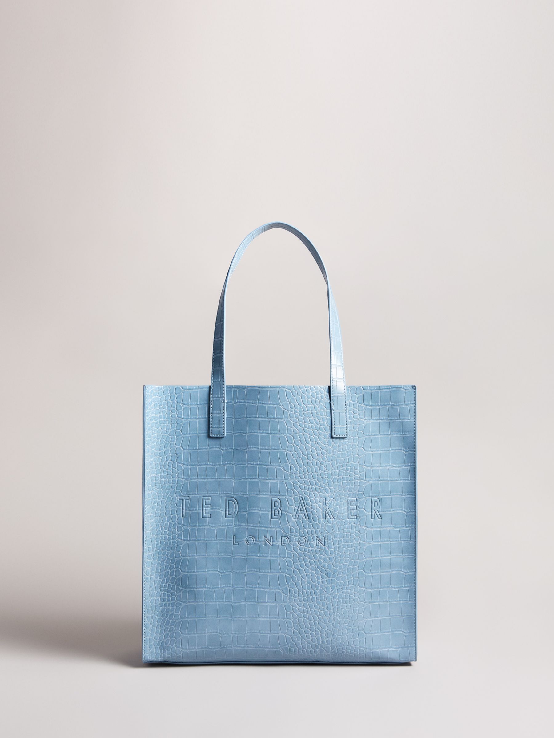 Ted Baker Croccon Large Icon Shopper Bag, Light Blue at John Lewis ...