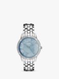 Sekonda Women's Cubic Zirconia Bracelet Strap Watch, Silver/Blue 40478.27