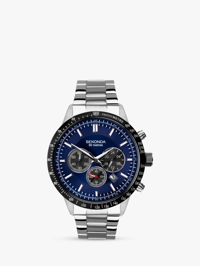 Sekonda men's chronograph on sale stainless steel bracelet watch