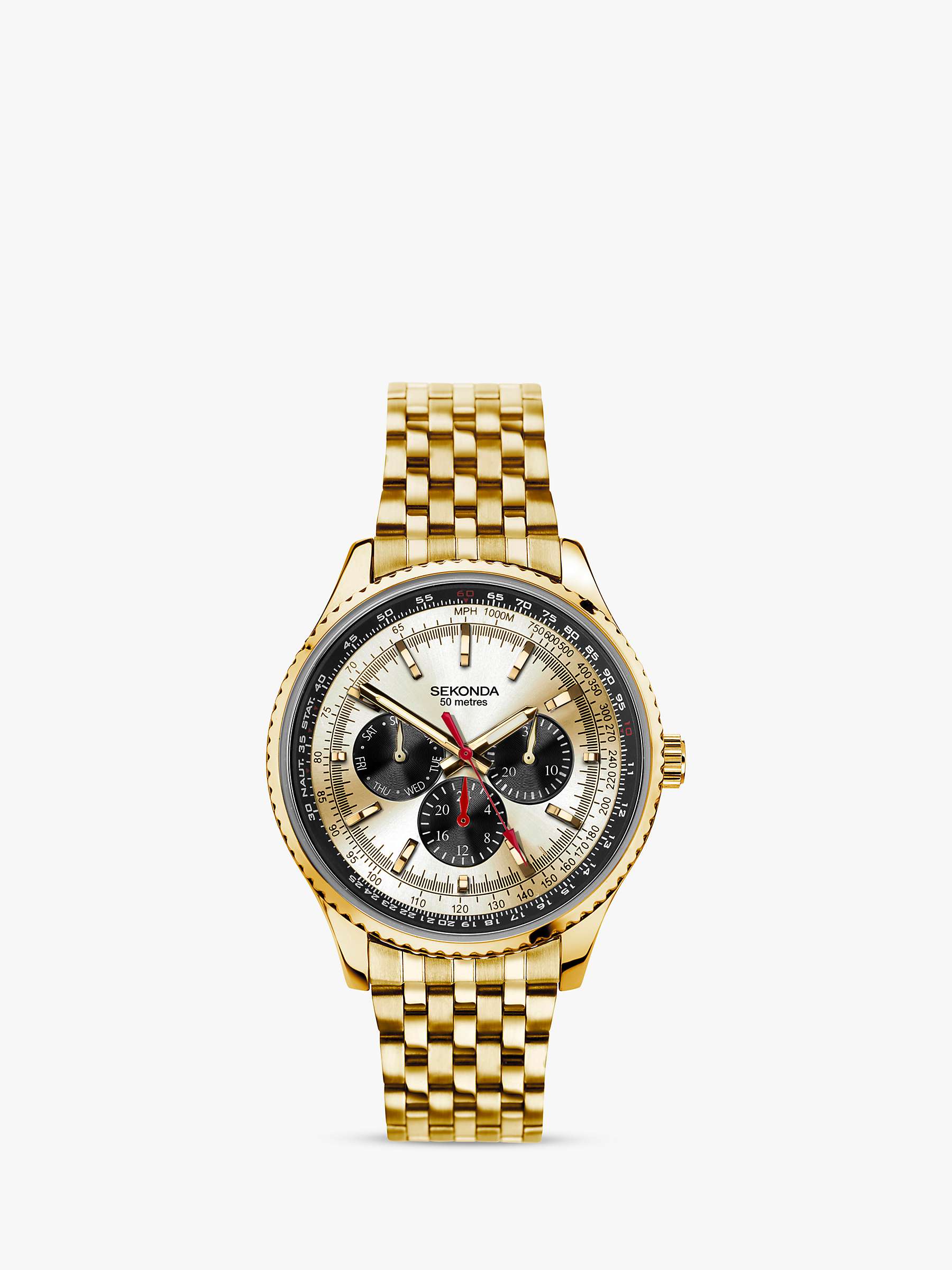 Buy Sekonda Men's Chronograph Day Bracelet Strap Watch Online at johnlewis.com