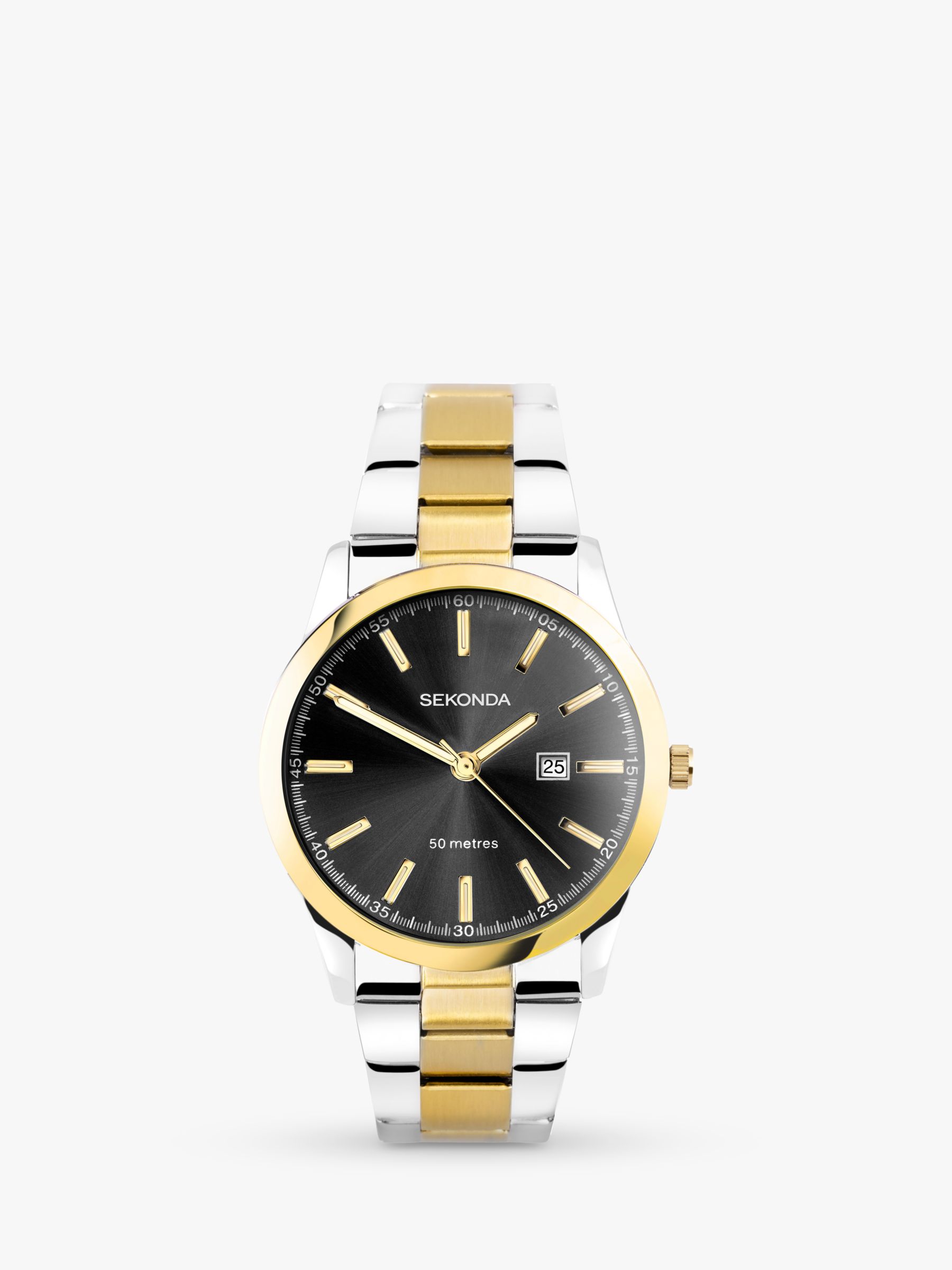 Buy Sekonda 30049.27 Men's Date Bracelet Strap Watch, Multi/Black Online at johnlewis.com