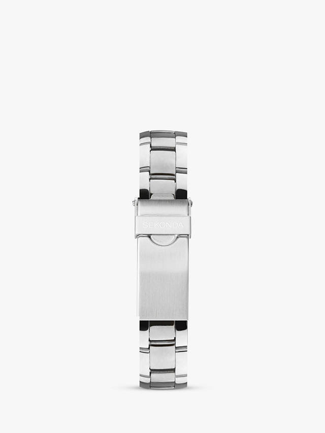 Sekonda 40475.27 Women's Crystal Mother of Pearl Date Bracelet Strap Watch, Silver/Pink