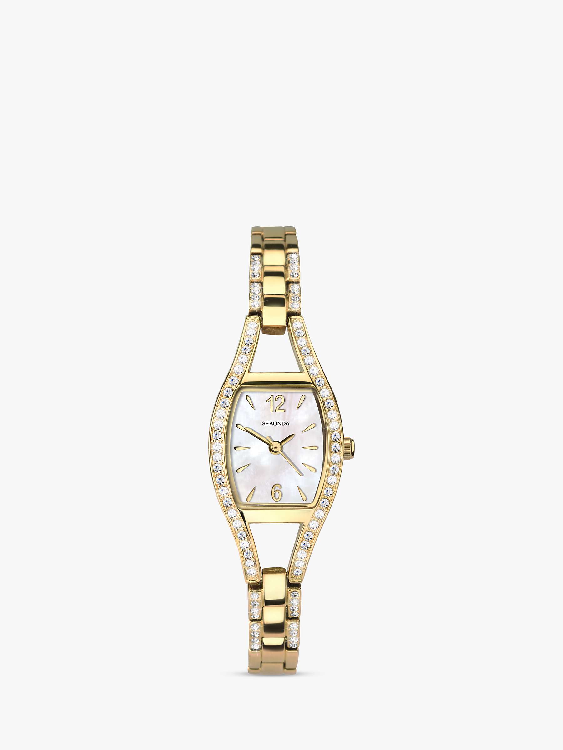 Buy Sekonda 2392.27 Women's Cubic Zirconia Bracelet Strap Watch, Gold/Mother of Pearl Online at johnlewis.com