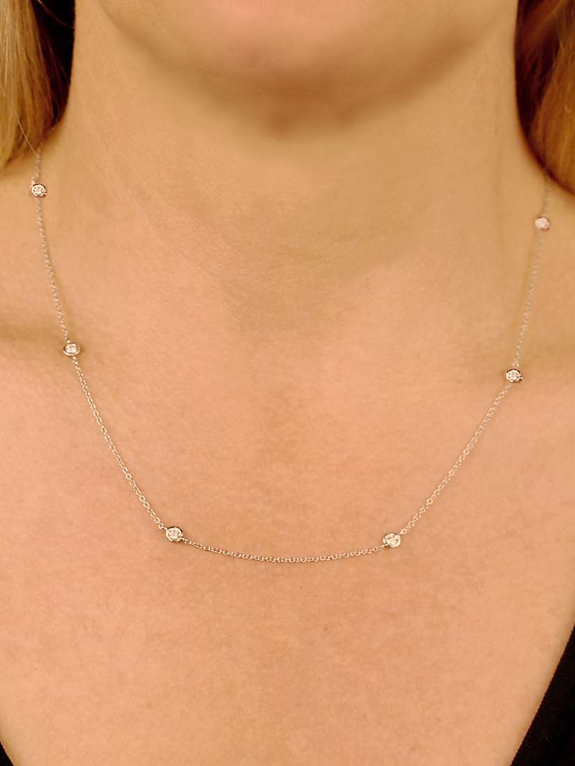 Buy E.W Adams 18ct White Gold Diamond Chain Necklace Online at johnlewis.com