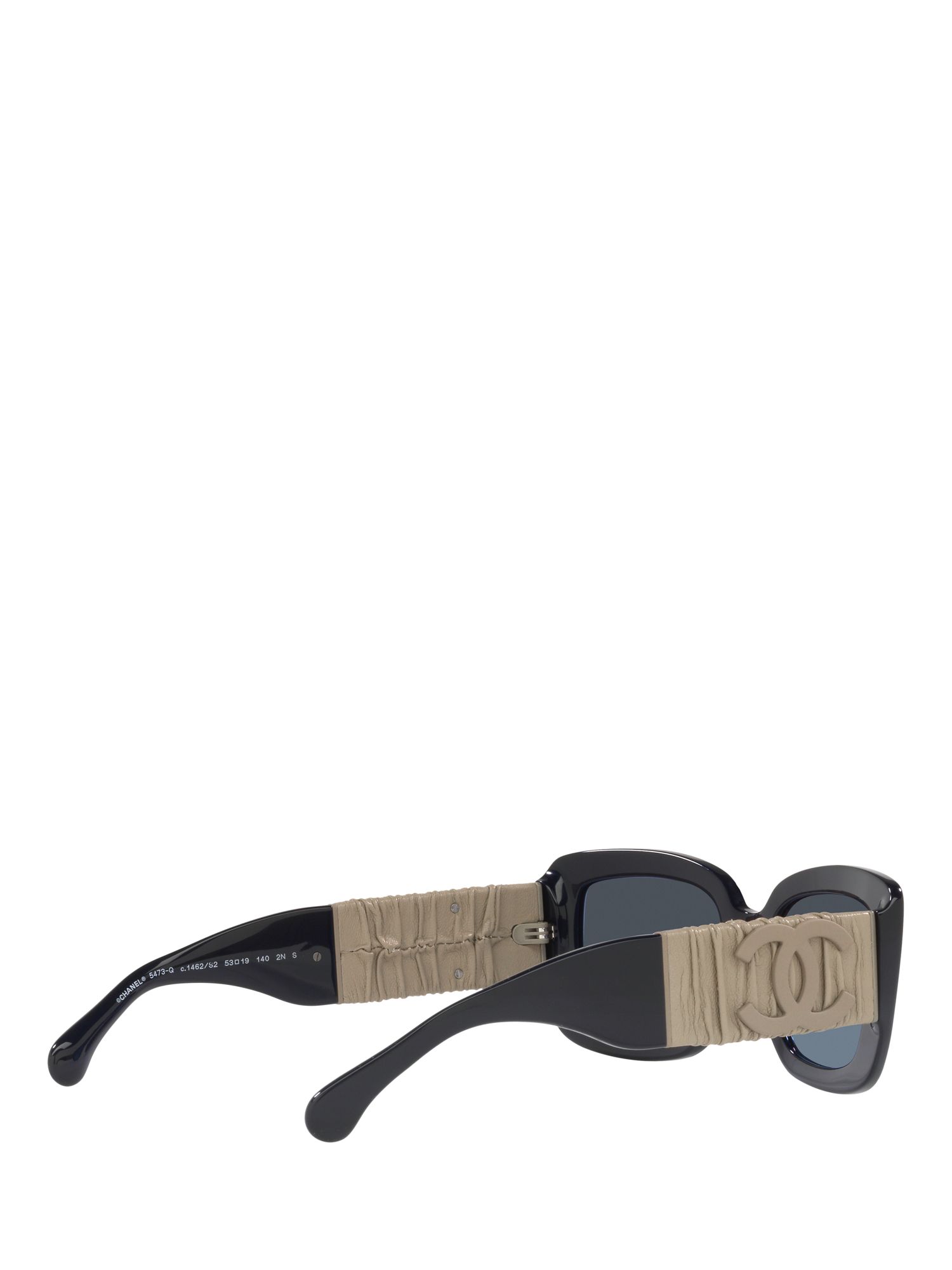 Sunglasses: Rectangle Sunglasses, acetate & calfskin — Fashion