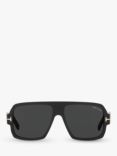 TOM FORD FT0933 Men's Camden Square Sunglasses, Shiny Black/Grey