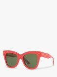 Gucci GG1082S Women's Cat's Eye Sunglasses, Coral/Green