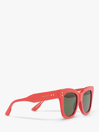 Gucci GG1082S Women's Cat's Eye Sunglasses, Coral/Green