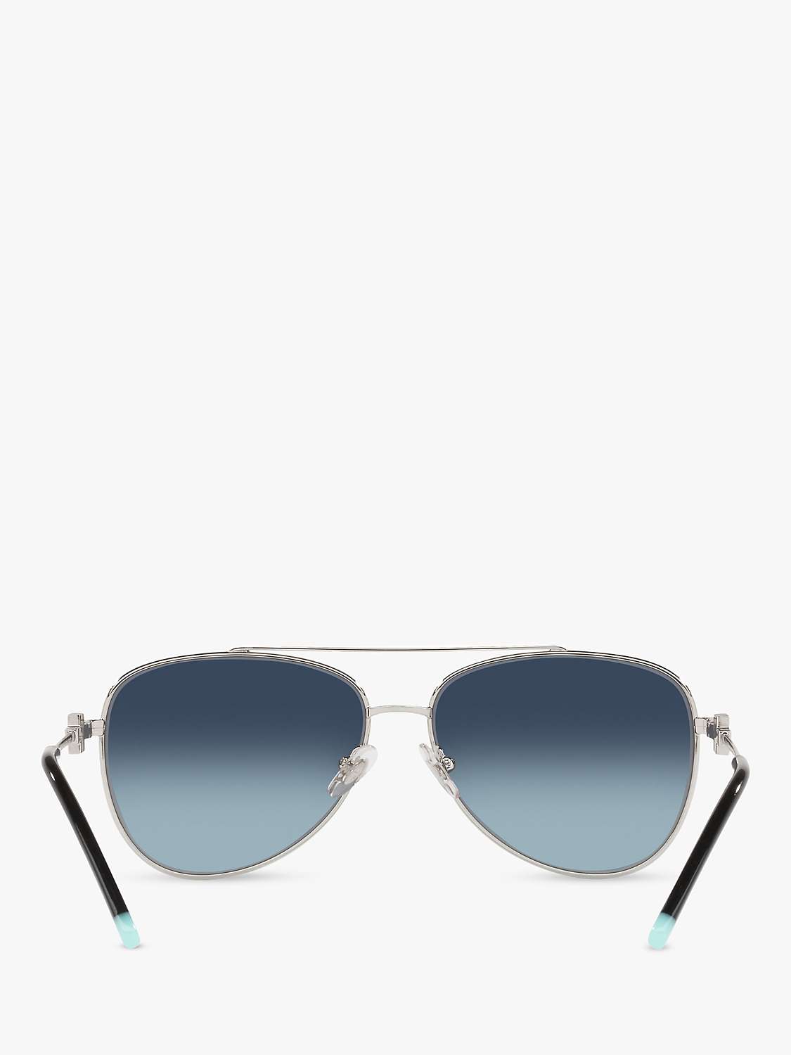 Buy Tiffany & Co TF3080 Women's Polarised Aviator Sunglasses, Silver/Blue Gradient Online at johnlewis.com