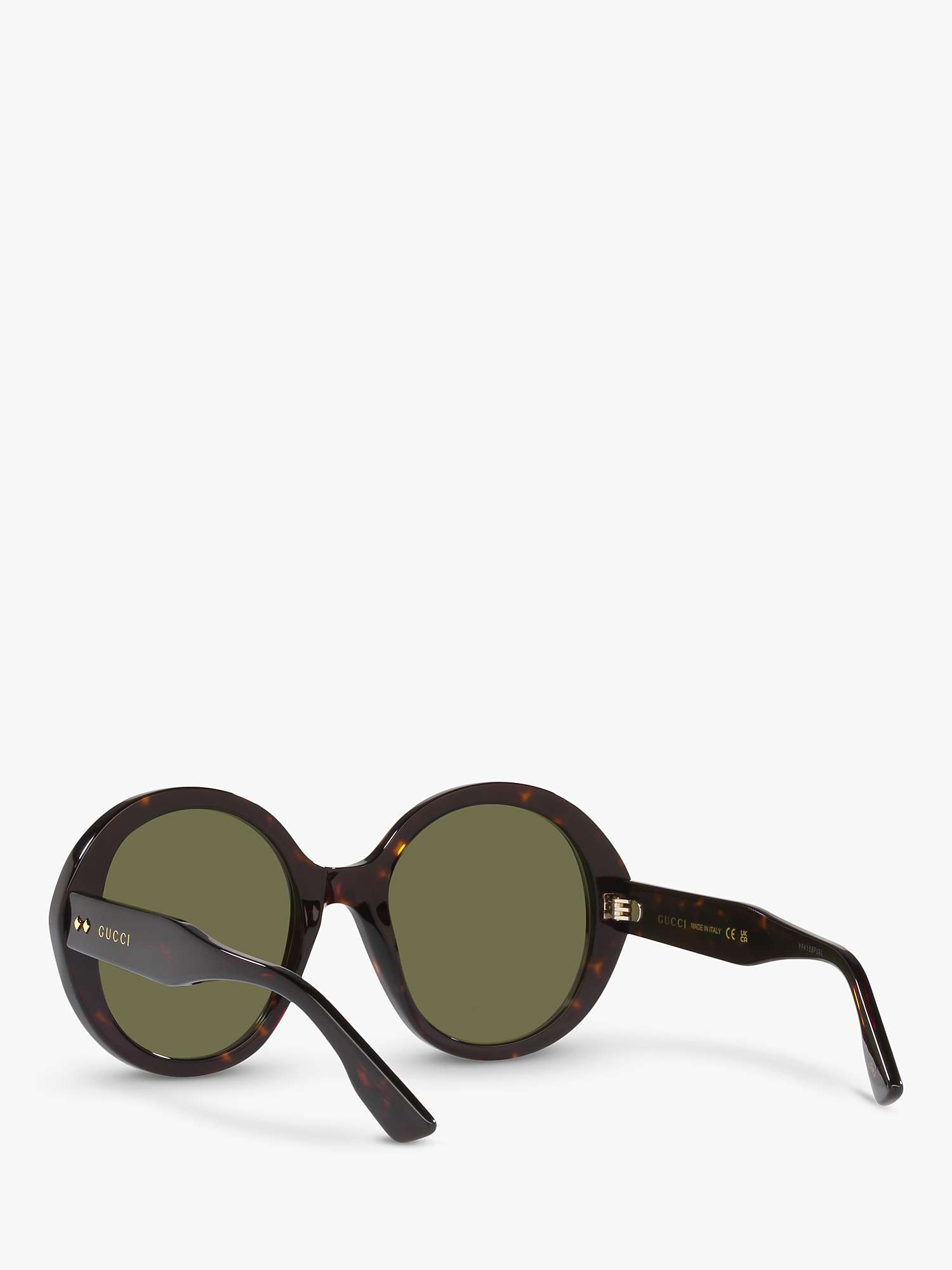 Buy Gucci GG1081S Unisex Round Sunglasses, Tortoise/Green Online at johnlewis.com