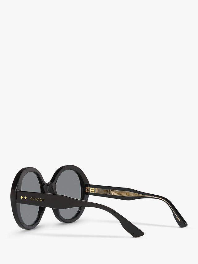 Gucci GG1081S Unisex Round Sunglasses, Black/Grey