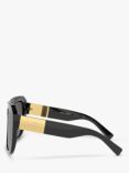 Dolce & Gabbana DG4397 Women's Chunky Square Sunglasses, Black/Grey