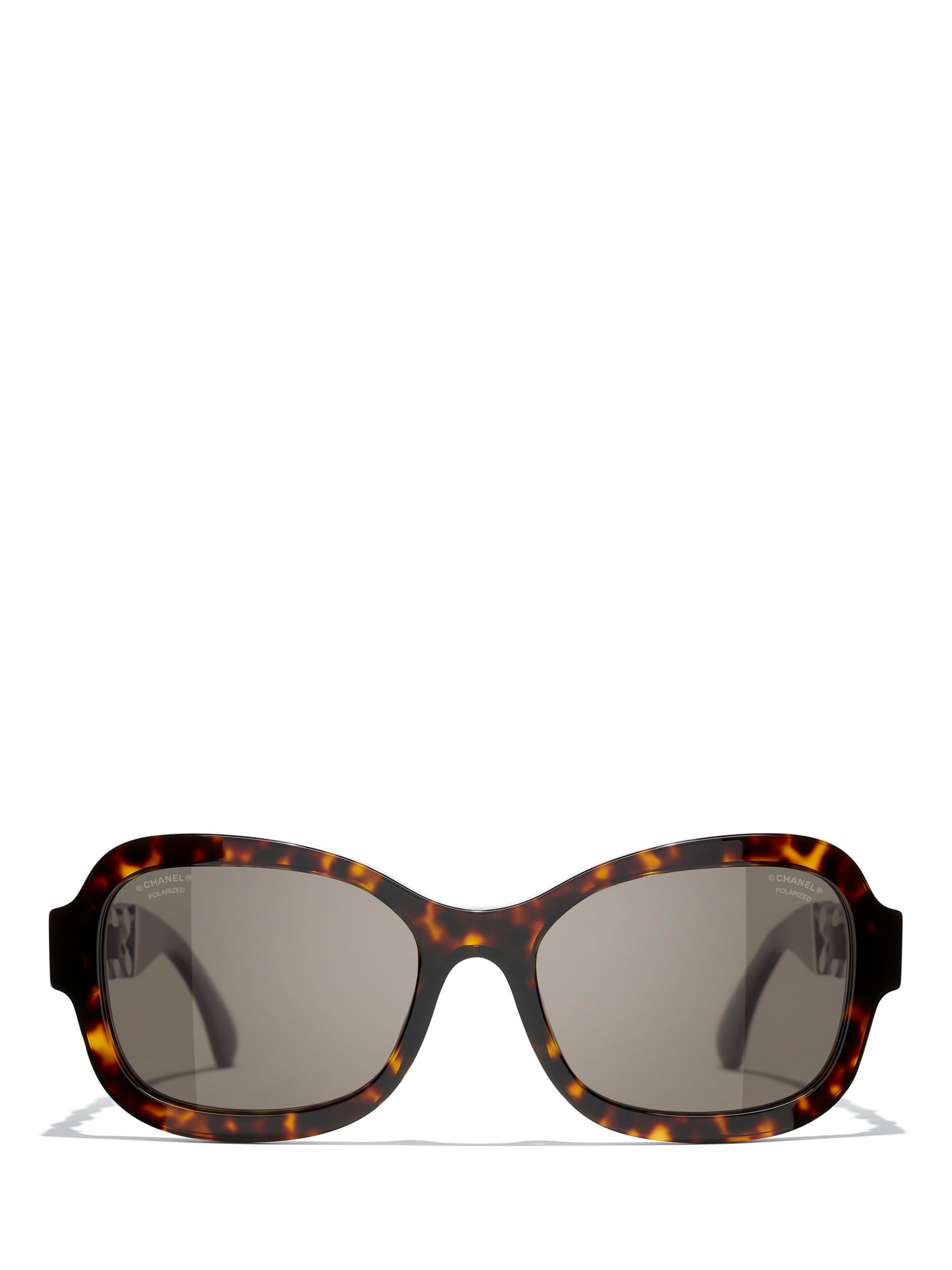Buy CHANEL Irregular Sunglasses CH5465Q Dark Havana/Brown Online at johnlewis.com