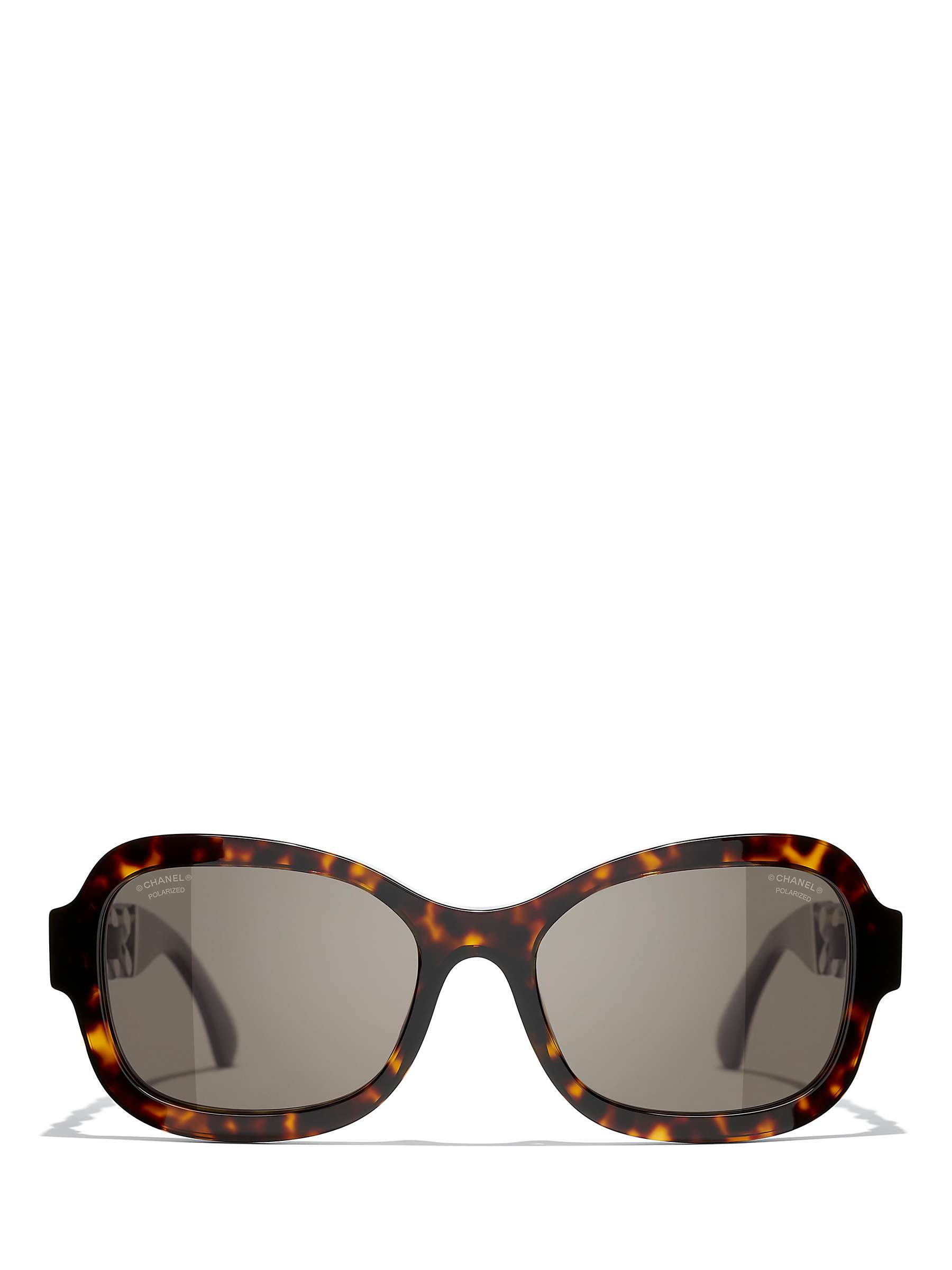 Buy CHANEL Irregular Sunglasses CH5465Q Dark Havana/Brown Online at johnlewis.com
