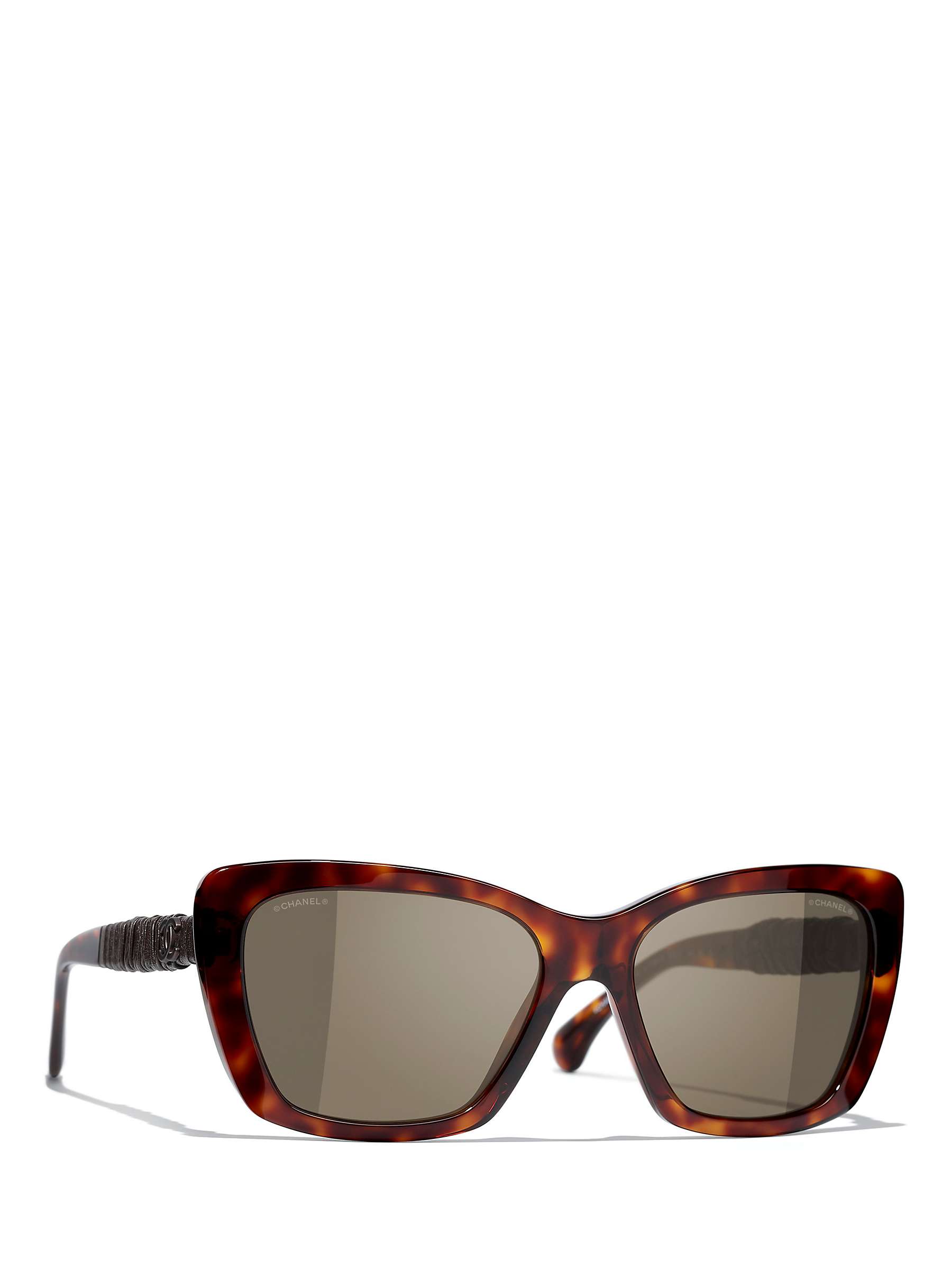 Buy CHANEL Irregular Sunglasses CH5476Q Havana/Brown Online at johnlewis.com