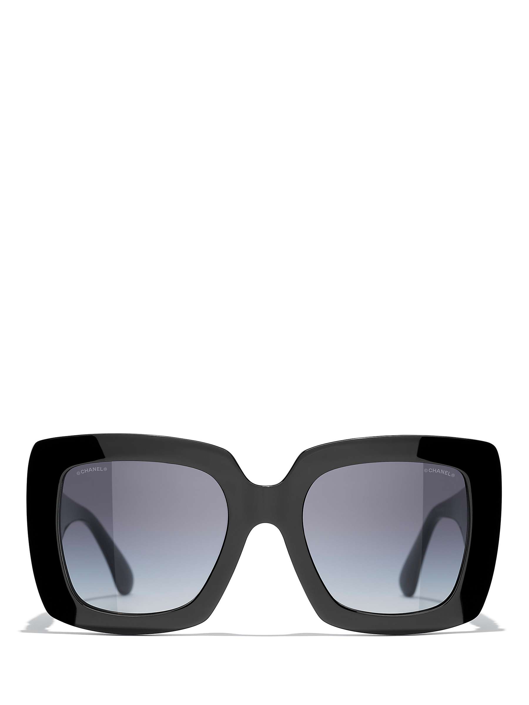 Buy CHANEL Rectangular Sunglasses CH5474Q Black/Grey Gradient Online at johnlewis.com