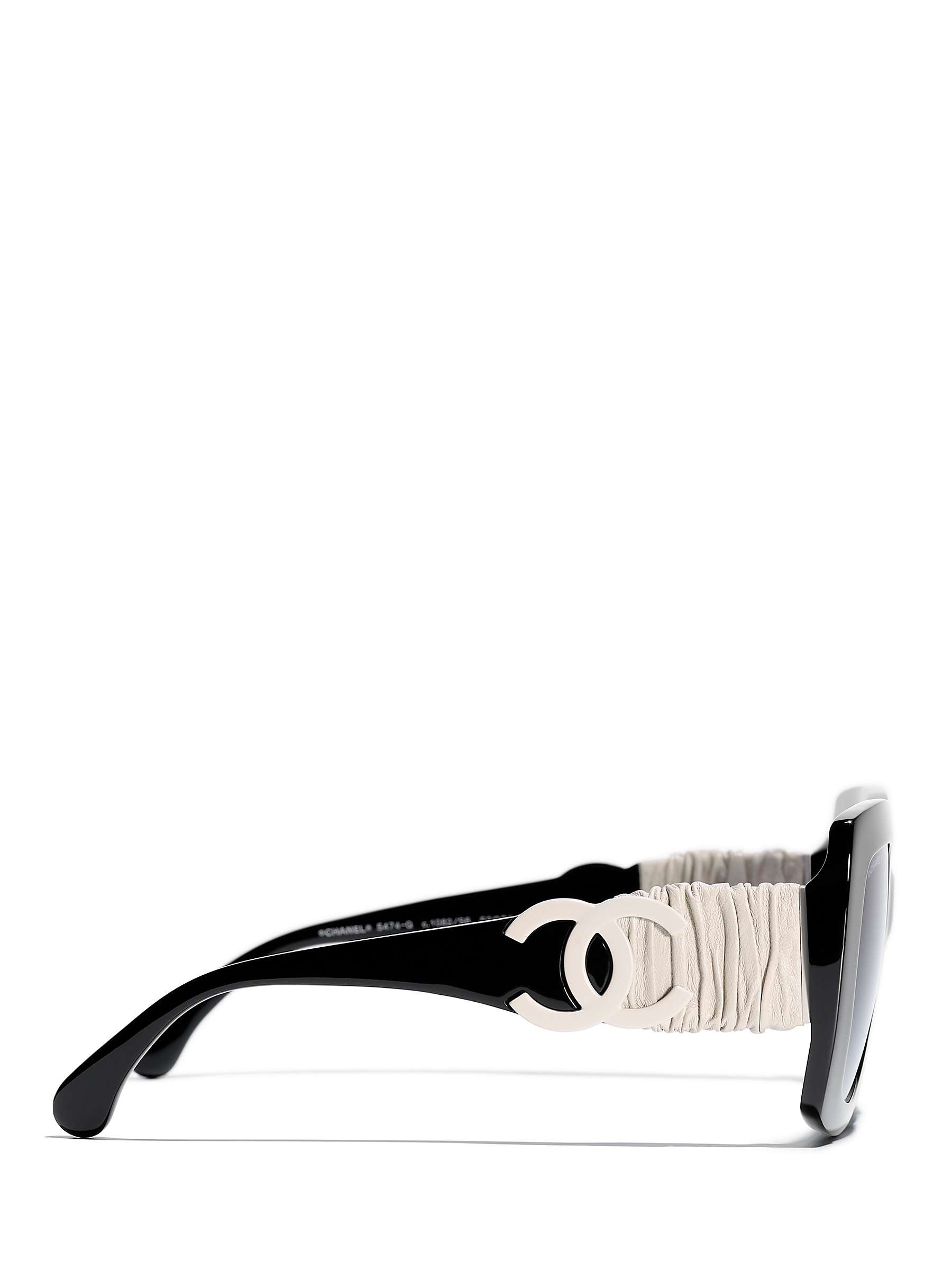 Buy CHANEL Rectangular Sunglasses CH5474Q Black/Grey Gradient Online at johnlewis.com