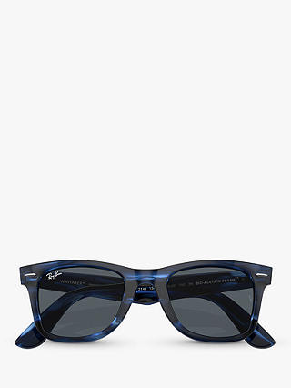 Ray-Ban RB2140 Unisex Wayfarer Sunglasses, Striped Blue/Black