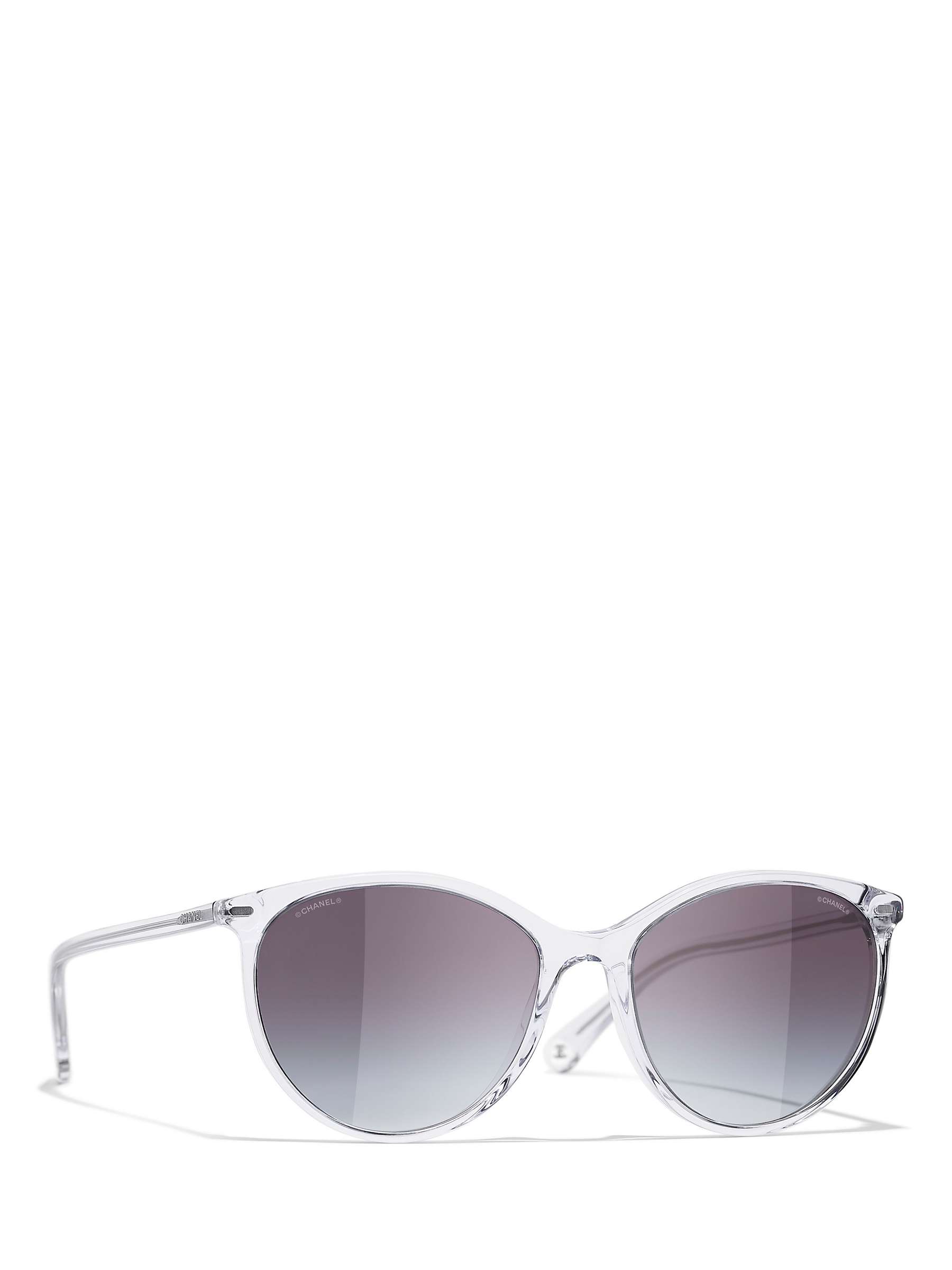 Buy CHANEL Oval Sunglasses CH5448 Clear/Blue Gradient Online at johnlewis.com