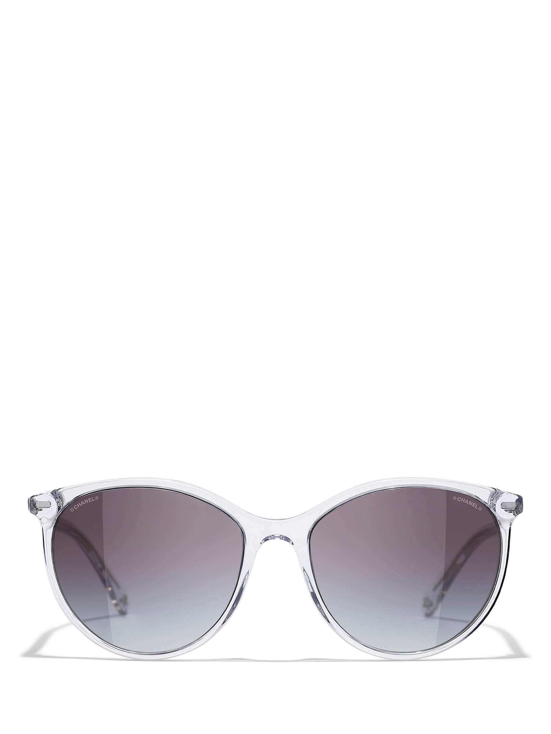 Buy CHANEL Oval Sunglasses CH5448 Clear/Blue Gradient Online at johnlewis.com