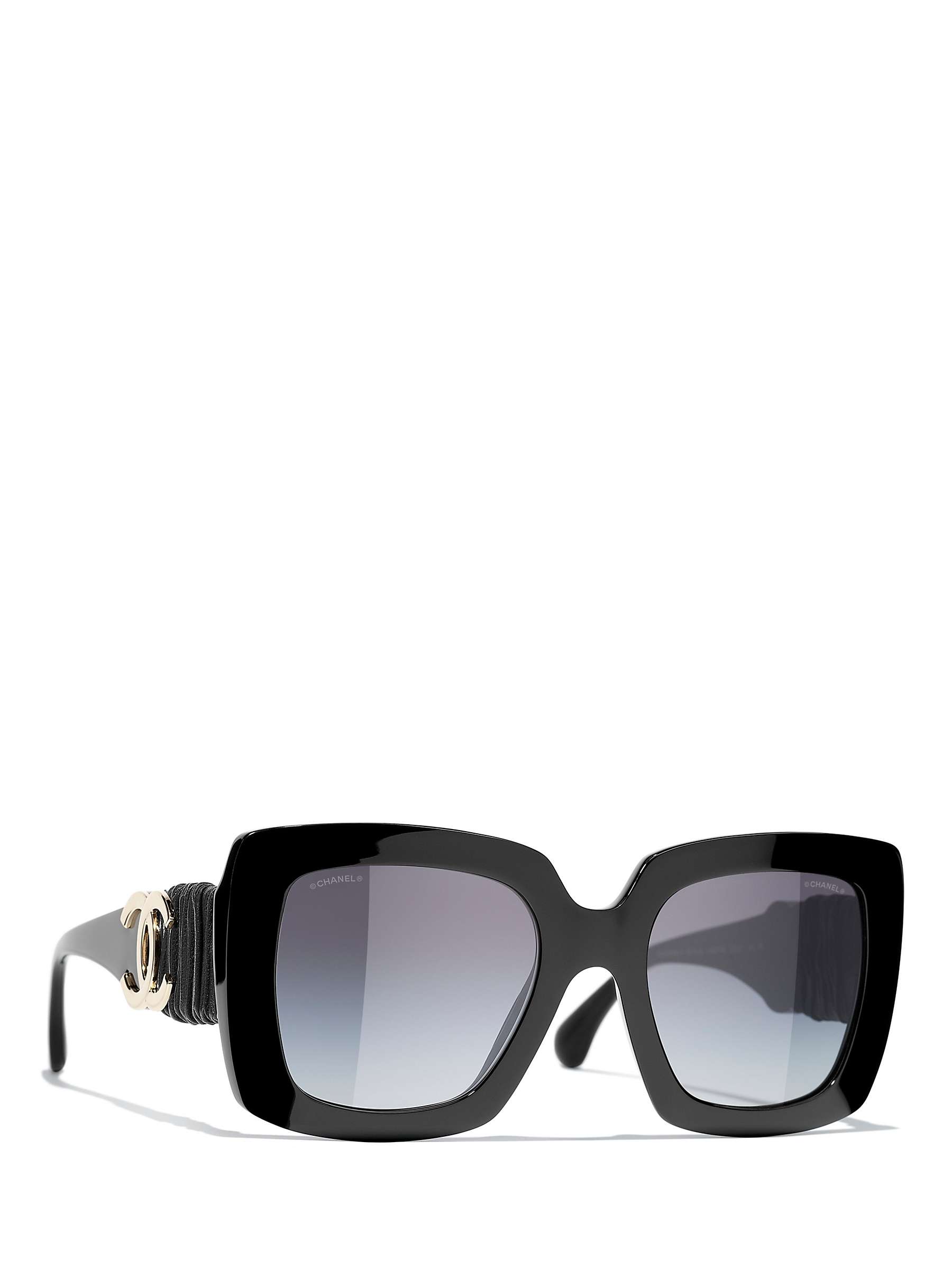 Buy CHANEL Rectangular Sunglasses CH5474Q Black/Blue Gradient Online at johnlewis.com