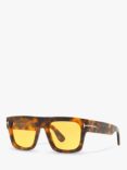 TOM FORD FT0711 Men's Fausto Square Sunglasses, Tortoise/Yellow