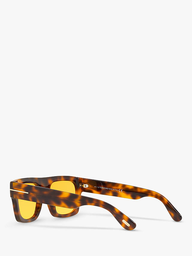 TOM FORD FT0711 Men's Fausto Square Sunglasses, Tortoise/Yellow