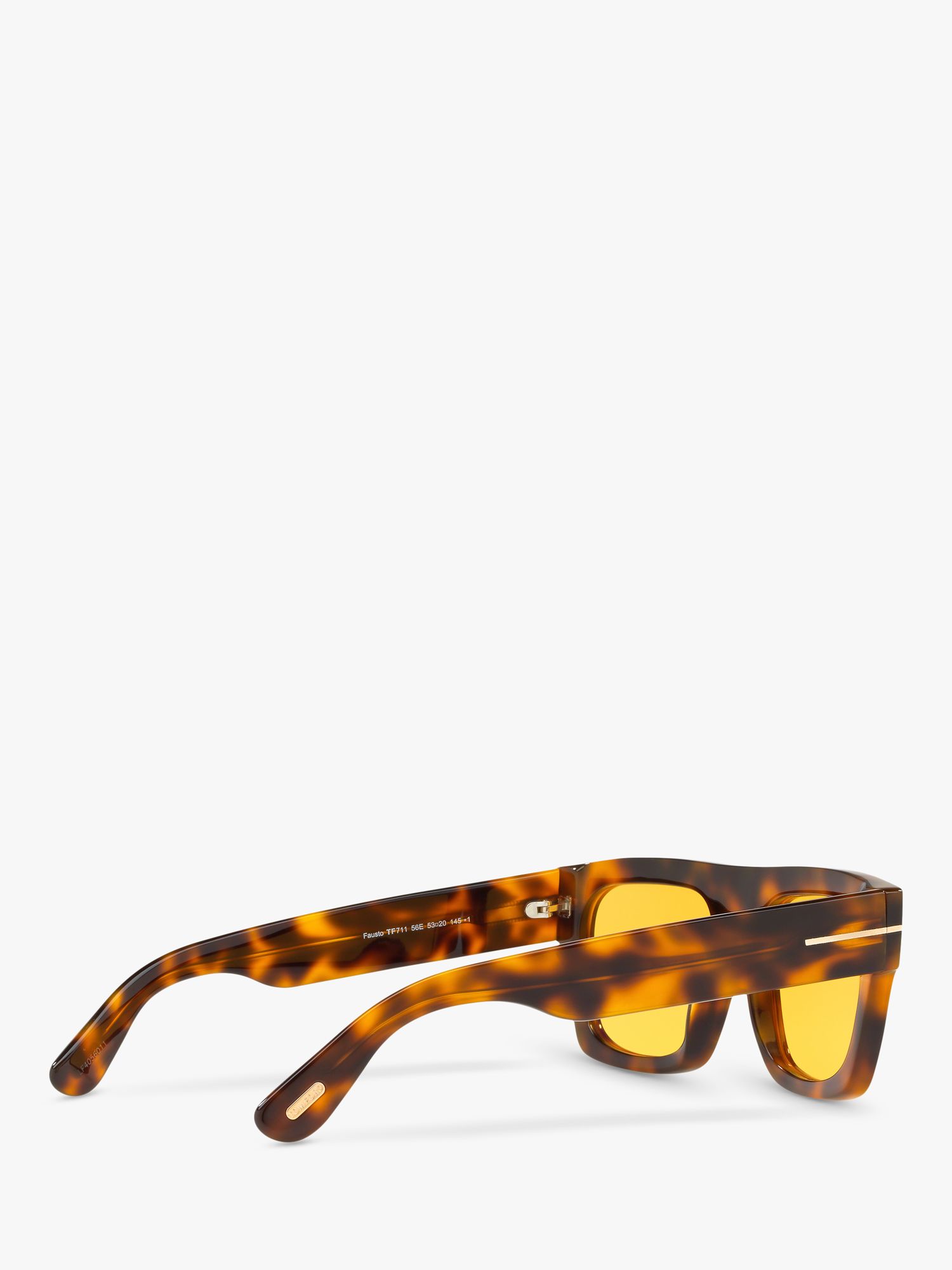 TOM FORD FT0711 Men's Fausto Square Sunglasses, Tortoise/Yellow at John  Lewis & Partners