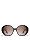 CHANEL Irregular Sunglasses CH5475Q Shiny Black/Brown Gradient