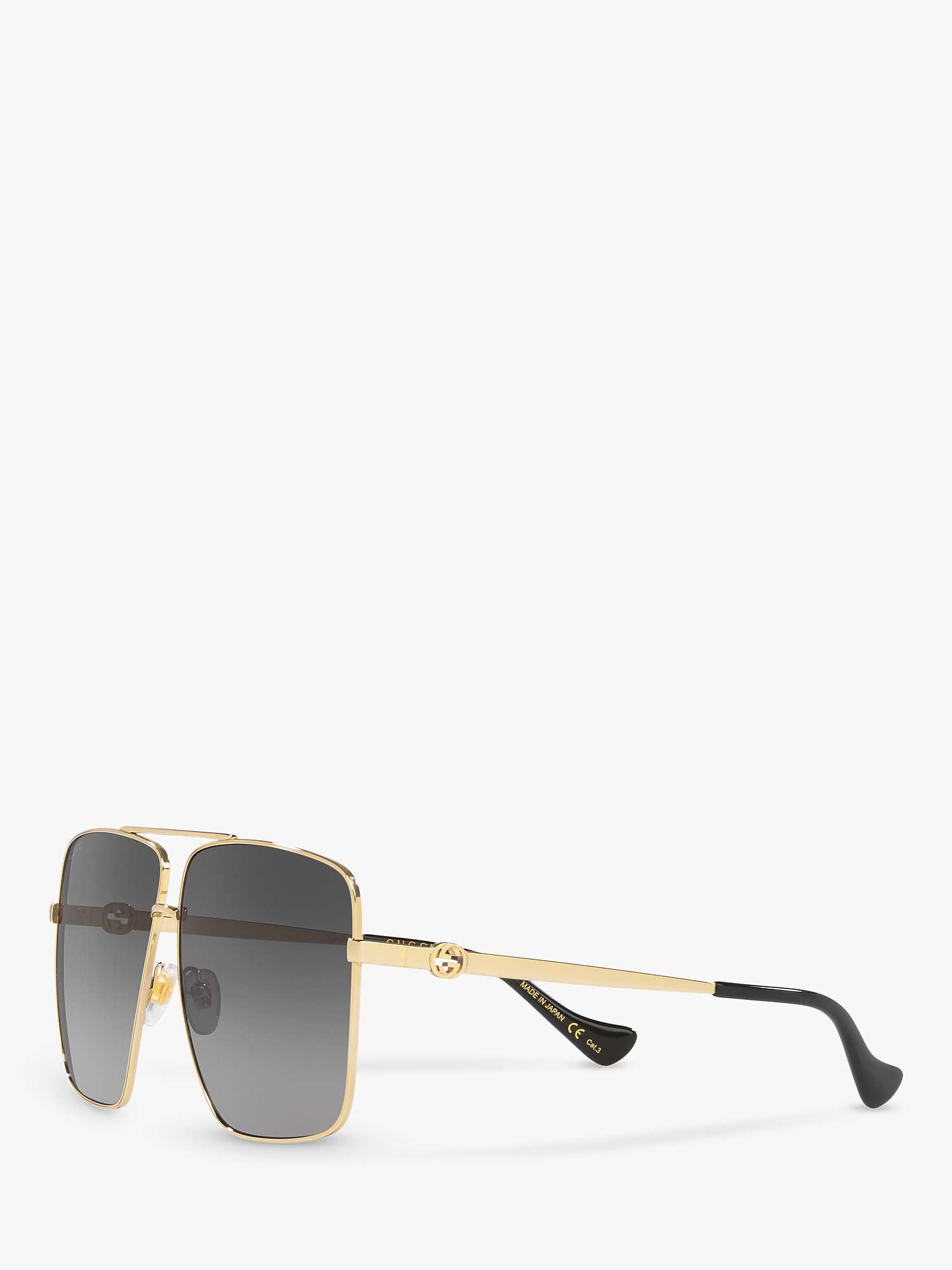 Buy Gucci GG1087S Women's Aviator Sunglasses, Gold/Grey Gradient Online at johnlewis.com