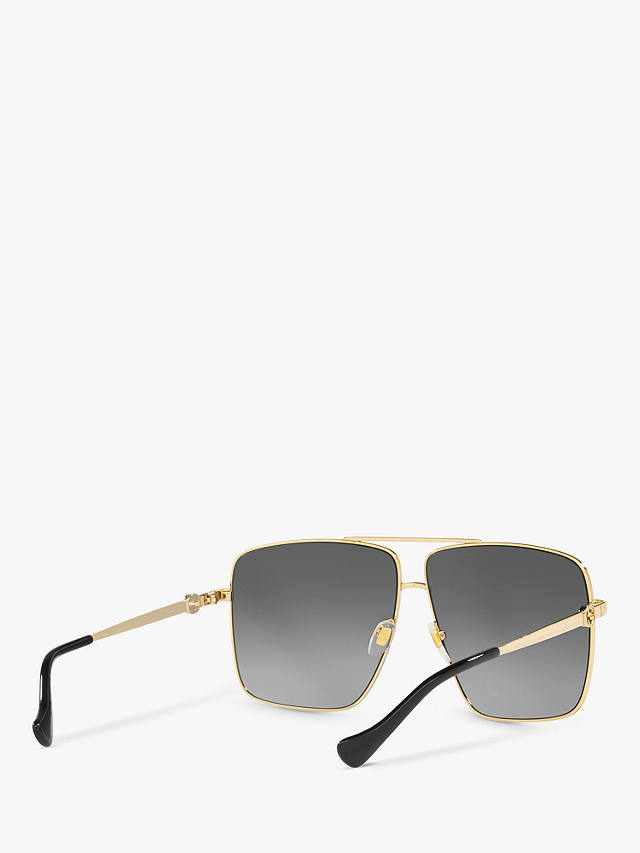 Gucci GG1087S Women's Aviator Sunglasses, Gold/Grey Gradient