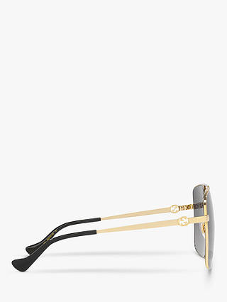 Gucci GG1087S Women's Aviator Sunglasses, Gold/Grey Gradient