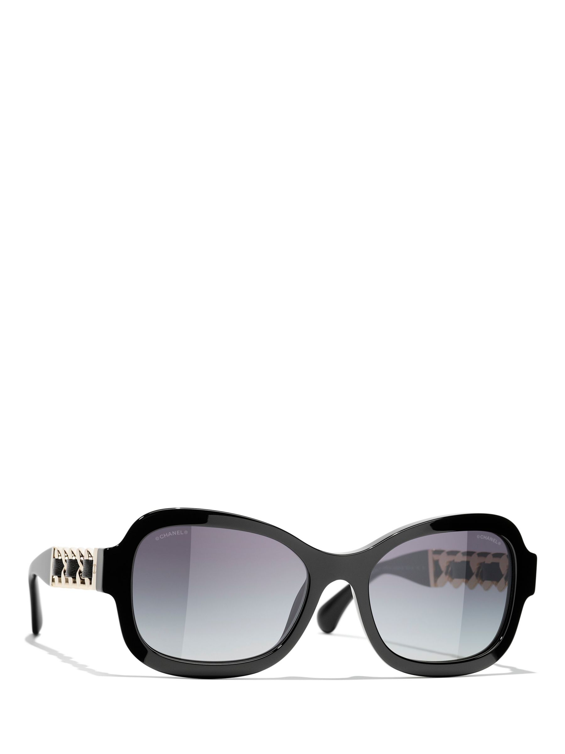 CHANEL Irregular Sunglasses CH5465Q Black/Blue Gradient at John Lewis &  Partners