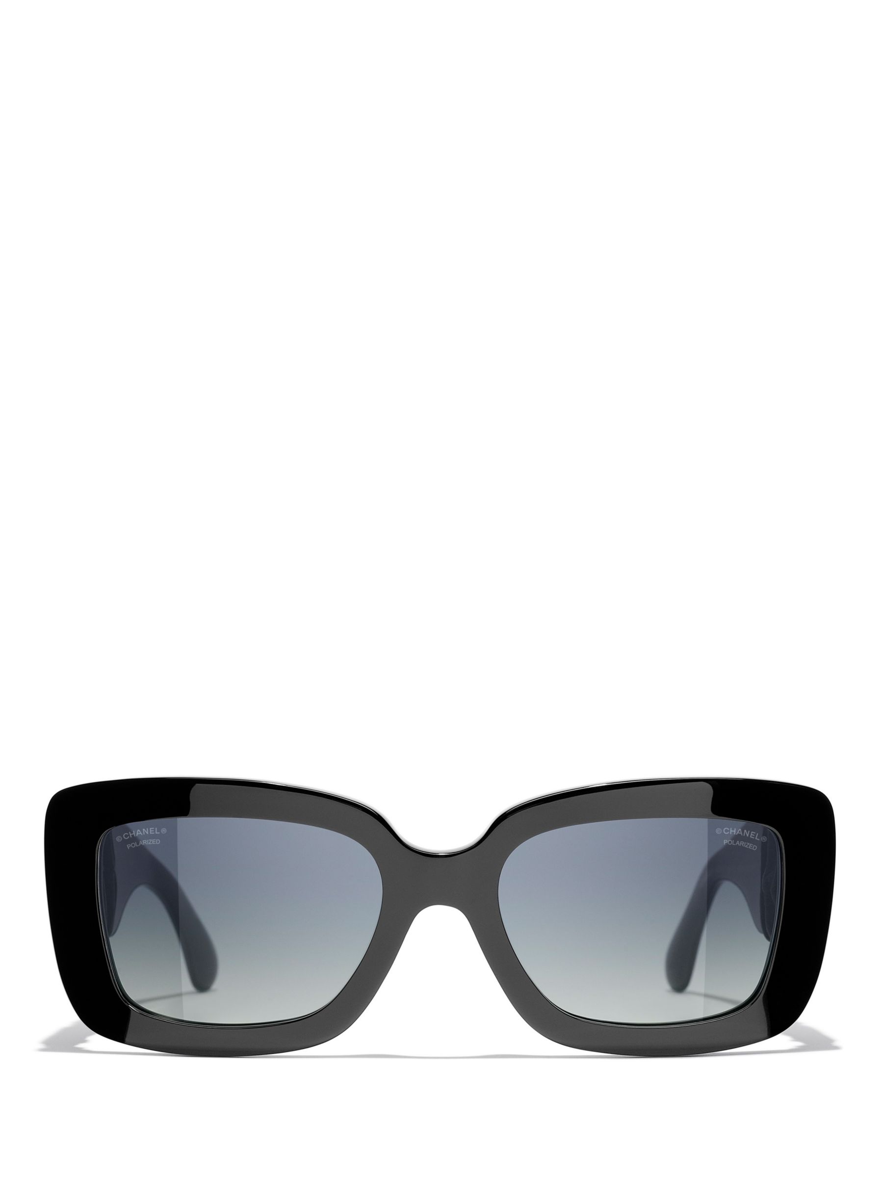 Buy CHANEL Rectangular Sunglasses CH5473Q Black/Blue Gradient Online at johnlewis.com