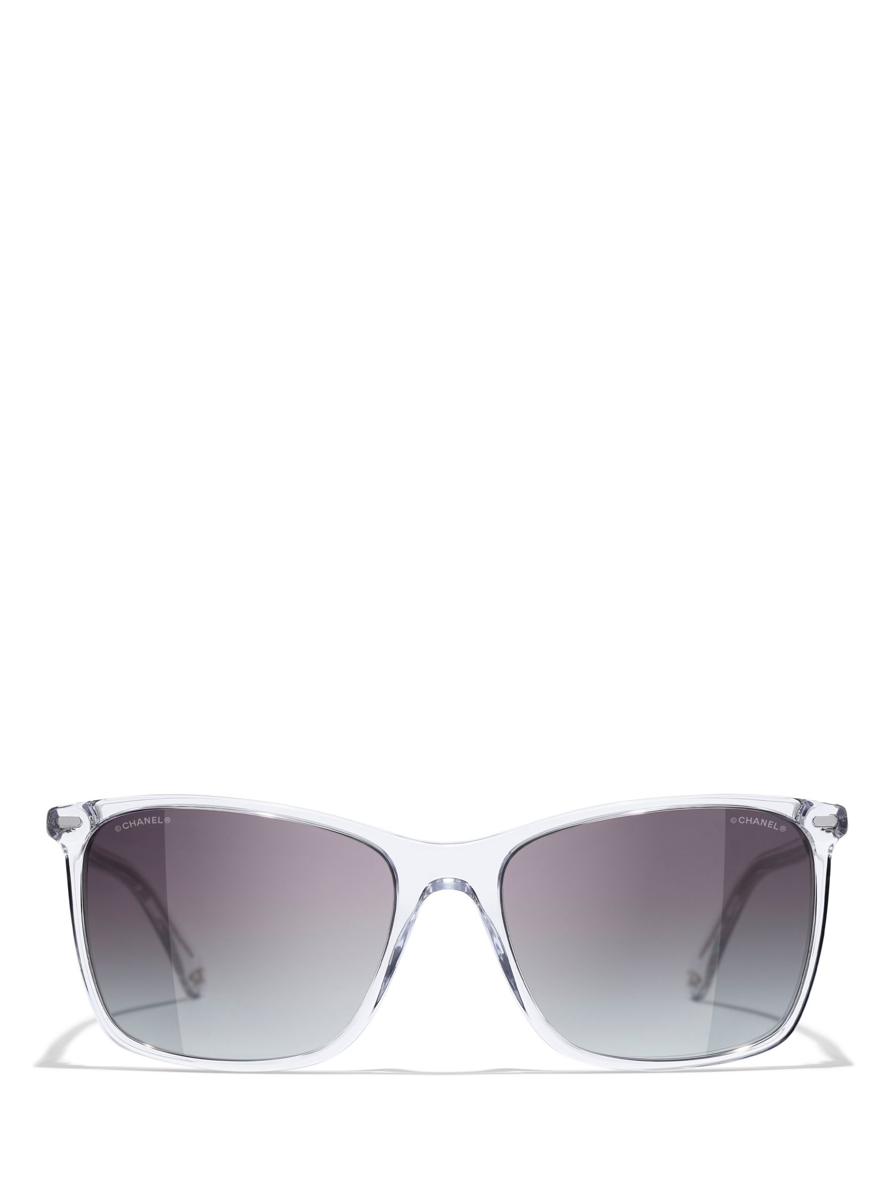 CHANEL Rectangular Sunglasses CH5447 Clear/Blue Gradient at John Lewis &  Partners